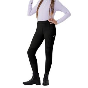 Willet Youth Girls Black Durable Equestrian/Horseback Riding Comfort Fit Pants